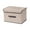 Beige, variant on Collapsible Linen Storage Box - Foldable Fabric Storage Container for Clothes, Towels & Household Items, Large 36x23x24cm or Small 26x19x16cm