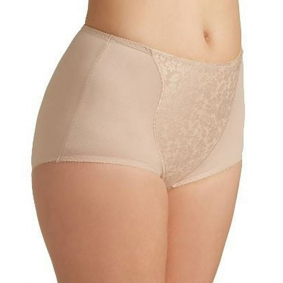 Women's Bali X372 Lace Tummy Panel Shaping Brief Panty - 2 Pack (Two Soft Taupe 3X)