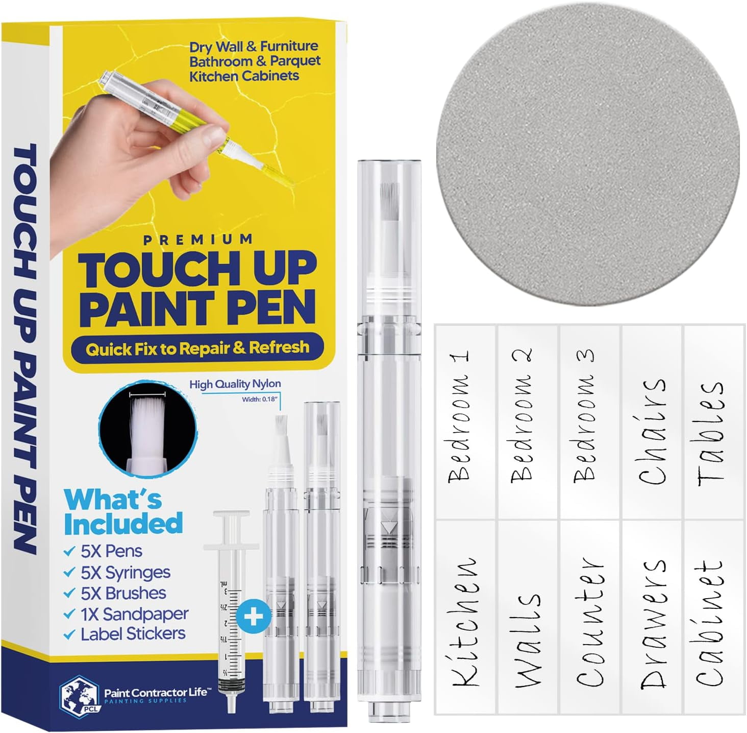 Touch Up Paint Pen for Walls, Trims, Ceiling, Drywall, Furniture, Nail
