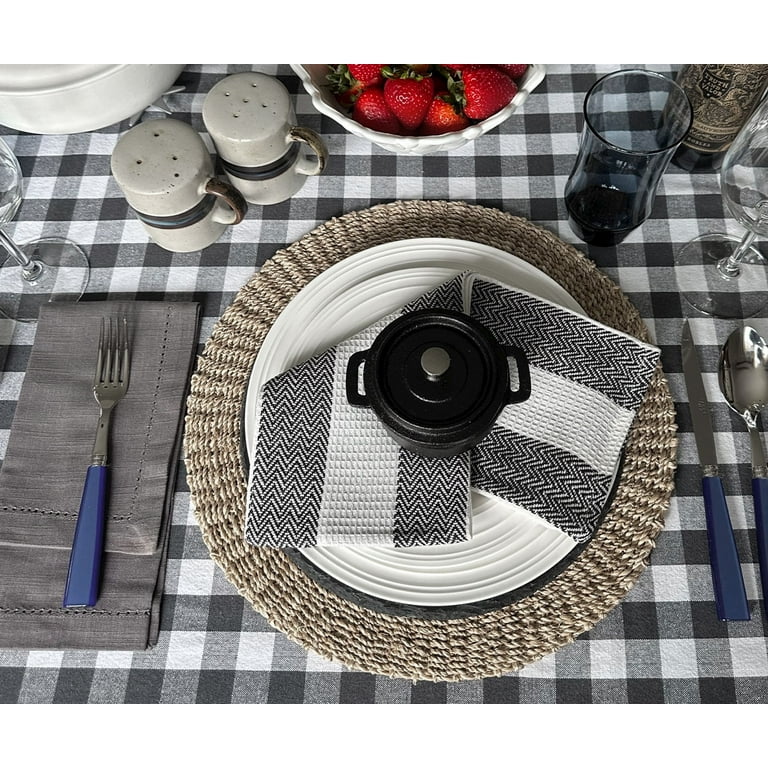 All Cotton and Linen Kitchen Towels, Set of 6, Cotton Dish Towels, Black  and White Dish Towels, Farmhouse Towels, Striped Kitchen Towels, Kitchen  Hand Towels, Striped Tea Towels, Black/White, 18x28 