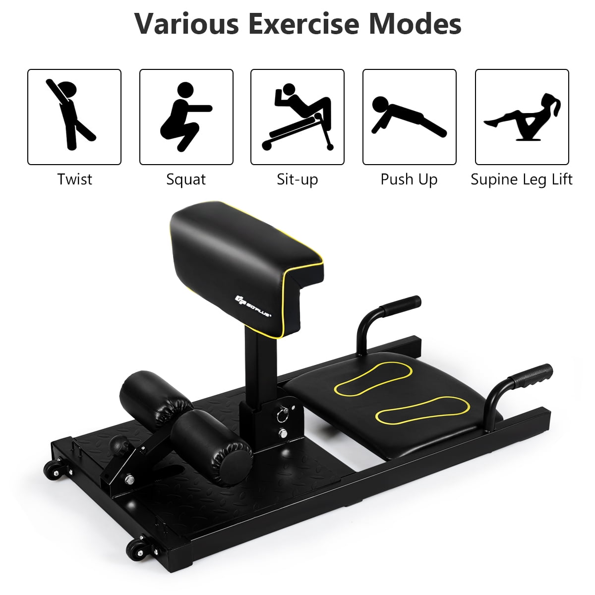 Costway 8-in-1 Multifunction Squat Machine Deep Sissy Squat Home Gym Fitness Ab Trainer