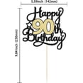 thumbnail image 2 of 1Pc Happy 90th Birthday Cake Topper Black Gold Glitter Cheers to 90 Years Birthday Cake Pick 90 Fabulous Cake Decoration for Happy 90th Birthday Anniversary Party Cake Decorations Supplies, 2 of 7