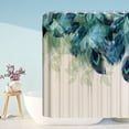 thumbnail image 4 of BSHAPPLUS® Elegant Peacock Feather Shower Curtain, 72"x72" Teal Blue Green Luxury Feather Drape Design, Waterproof Fabric with 12 Hooks, Boho Chic Elegant Bathroom Decor, 4 of 10