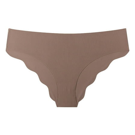 Ladies Workout Underwear Women Panties Thongs Pack Women s Seamless Ice Silk Underwear Cloud Flounces Low Waist Plus Size Briefs Yoga Sports Underwear