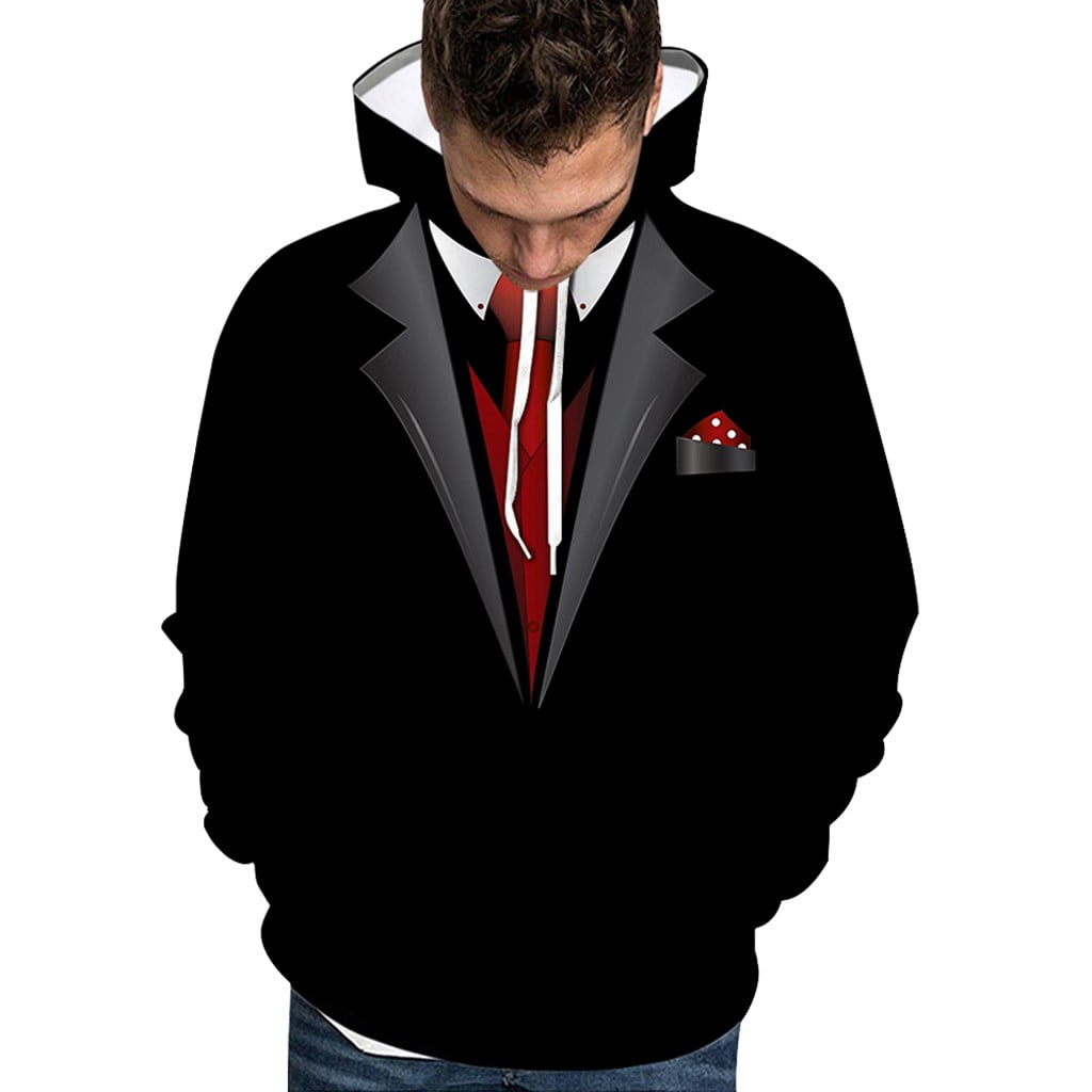 fashion 3d suit pattern print long sleeve hoodie