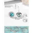 thumbnail image 5 of FOCALOOK Turquoise Round Stud Earrings for Women 925 Sterling Silver Cubic Zirconia Small Earrings Daughter Girlfriend Christmas Birthday Gemstone Jewelry Gifts, 5 of 8