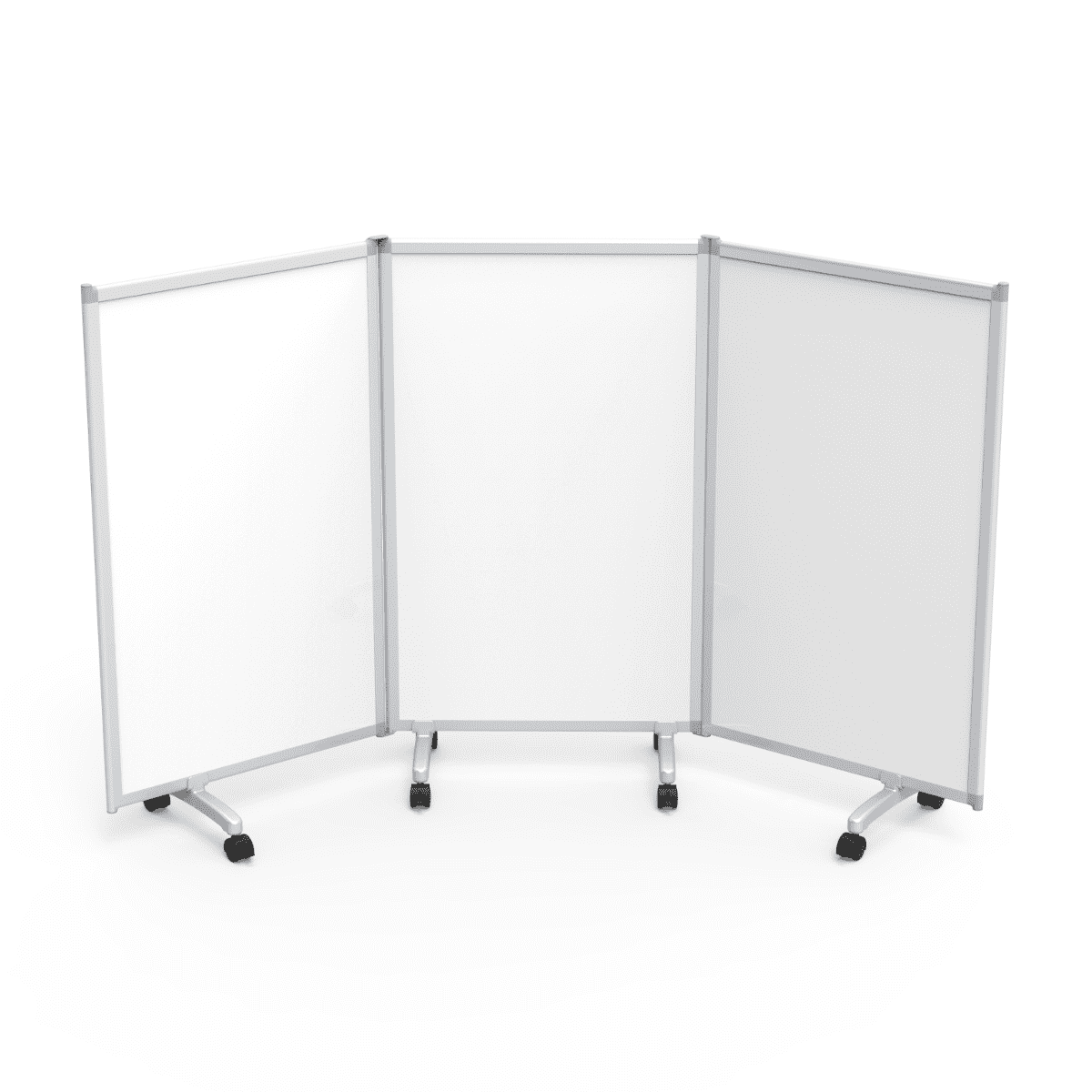 Luxor 3-Panel Mobile Magnetic Whiteboard Room Divider - 91" x 53.5"