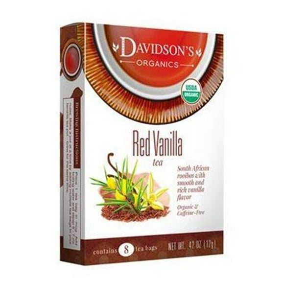 Davidsons Organics 7102 2 oz Red Vanilla Sampler Tea - Pack of 6
