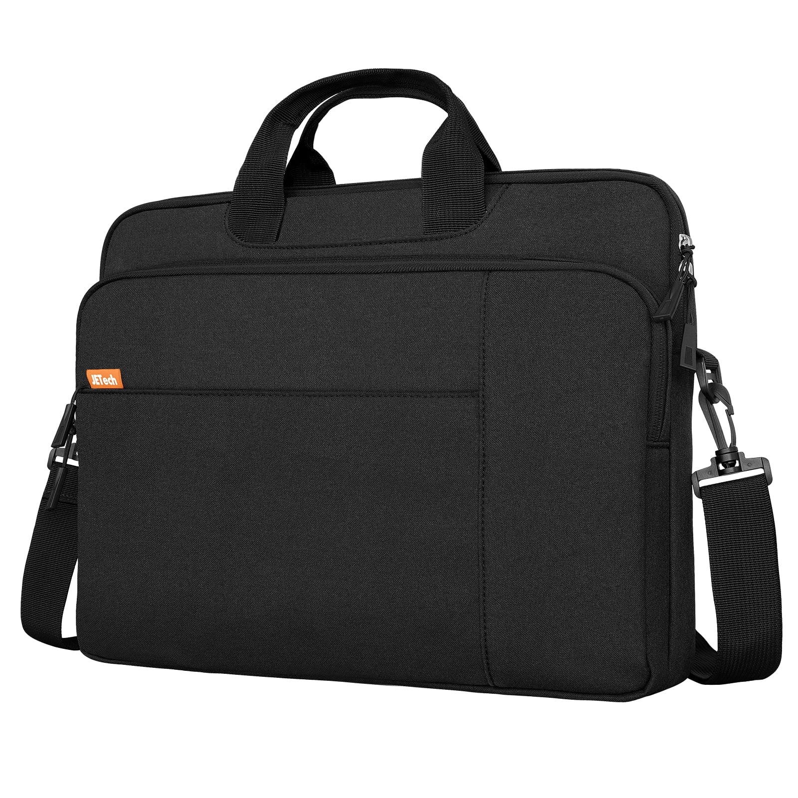JETech Laptop Shoulder Bag Compatible with 15.6-Inch Tablet and Computer, Waterproof Carrying Case with Portable Handle, Black