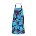 thumbnail image 3 of Cauagu Blue Butterflies Aprons with Pockets,Waterproof Apron for Women,Kitchen Cooking Apron Adjustable Bib Aprons Chef Apron for Cooking,Drawing,Crafting, 3 of 8
