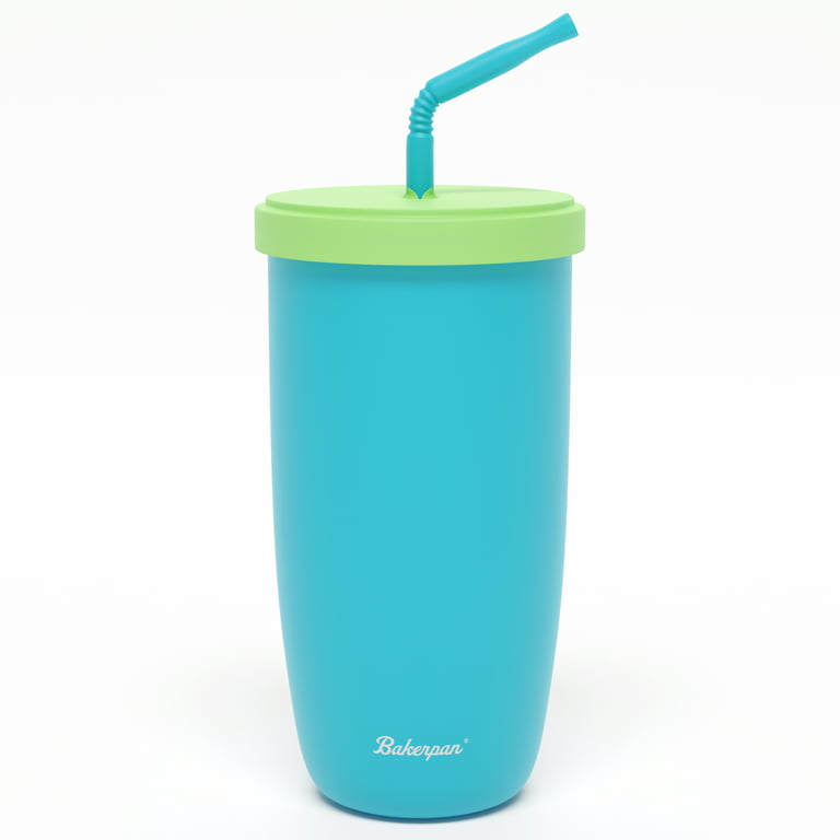 Bakerpan Silicone Straw Cup for Toddlers and Kids, 12 Ounces 