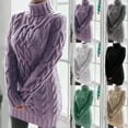 thumbnail image 3 of Womens Sweater Dress Long Sleeve Turtleneck Sweater Dresses Knitted Midi Sheath Jumper Dresses, 3 of 3