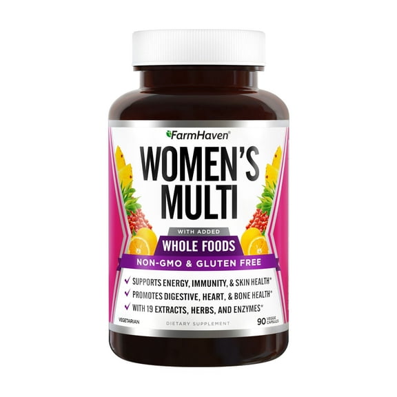 Multivitamin For Women | 22 Essential Nutrients, Fruits & Veggies Womens Multivitamin | Whole Food Multivitamin Boosts Energy, Immune, Heart Health | Womens Daily Vitamins - 90 Capsules