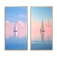 thumbnail image 2 of Designart "Tranquil Solitary Sailboat at Pastel Sunset I" Boat Framed Wall Art Set Of 2 - Modern Pink Frame Gallery Set For Office Decor, 2 of 6
