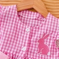 thumbnail image 6 of Toddler Baby Girl Easter Outfit Plaid Ruffle Sleeveless Tops and Shorts Set Kids Girls Easter Clothes, 6 of 6