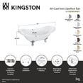 thumbnail image 4 of Aqua Eden VCTNDS6130NC8 61-Inch Cast Iron Oval Double Slipper Clawfoot Tub (No Faucet Drillings) in White/Brushed Nickel, 4 of 6