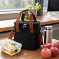 thumbnail image 3 of Hyknon Lunch Bag for Women Men, Portable Lunch Tote Bags with Detachable Shoulder Strap, Reusable Insulated Lunch Box, Multi-Pocket Leakproof Sturdy Large Cooler Lunchbag for Work Picnic Travel Black, 3 of 6