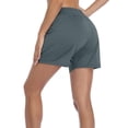 thumbnail image 3 of Sociala Women's Lounge Running Elastic Waist Bermuda Shorts Gym Athletic Shorts with Pockets, 3 of 6