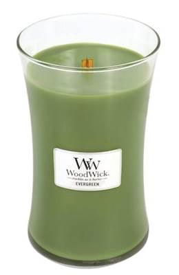Paraffin Woodwick Large Hourglass Scented Candle with Pluswick Innovation Evergreen 