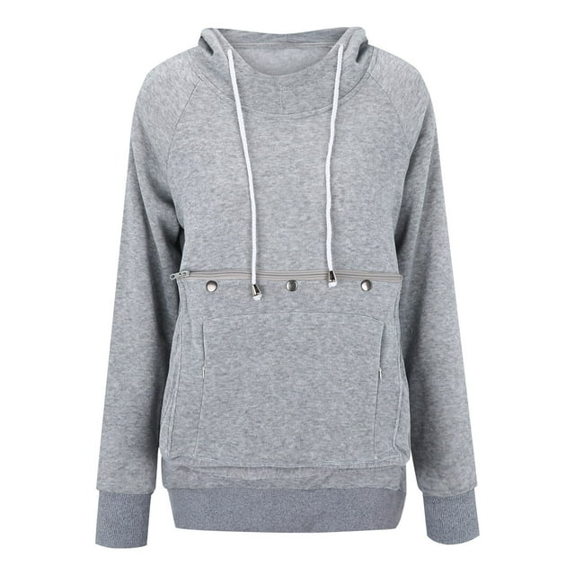 WEAIXIMIUNG Robe Sweat-Shirt Grande Taille pour Femmes Automne et Hiver Pull à Capuche Ample pour Animaux de Compagnie Chat Chien Grande Poche Pull-Over Sweat-Shirt