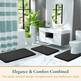 thumbnail image 2 of ComfiTime 2-Piece Memory Foam Bathroom Rug Set, Non-Slip Bath Mats for Bathroom Floor, Soft & Ultra Absorbent Shower Rug, Quick Dry Machine-Washable Bathmats, 20 x 24 & 20 x 32, Black, 2 of 9