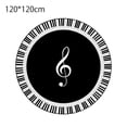 thumbnail image 3 of Alfombras redondas con estampado de teclas de Piano, notas musicales, color blanco y negro, para decoración del suelo del hogar, sala de estar y dormitorio, 3 of 7