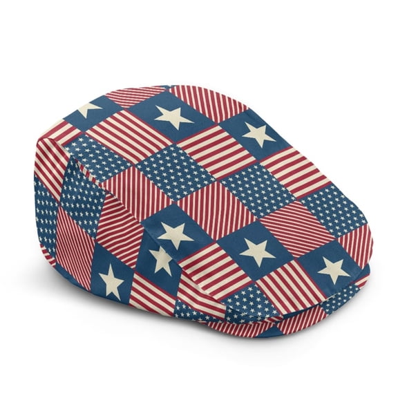 Chririnla American Flag Patchwork Newsboy Hats 4th of July Adjustable Ivy Flat Cap Casual Gatsby Cabbie Driving Beret for Men Women