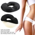 thumbnail image 6 of NKTIER Donut Ring Cushion Rebound Memory Foam with Luxury Cover for Relief of Hemorrhoids, Orthopedic Fixed Seat Cushion, Coccyx or Postpartum Pain Car, Wheelchair, Office, Black, 6 of 8