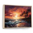 thumbnail image 2 of Designart "Colorful Sunset Palm Trees in Serene Beauty III" Nautical & Beach Floater Framed Canvas Art Print, 2 of 7