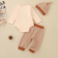 thumbnail image 3 of HCNTES Toddler Boy Winter Clothes Baby Boy Thanksgiving Outfits Baby Letter Print Romper Pants Hat Set Fall Winter 0 3 6 9 12 18 Months Baby Clothes for Boy, 3 of 8