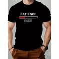 thumbnail image 1 of 1pc Men'S Casual Crew Neck T-Shirt with Geometric "PATIENCE Loading" Print, Polyester Knit Fabric, Slight Stretch, Regular Fit, Short Sleeve, Summer Daily Wear, 1 of 6