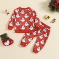 thumbnail image 5 of Bjutir Toddler Christmas Boys Winter Long Sleeve Santa Prints Tops Pants 2Pcs Outfits Clothes Set, 5 of 6