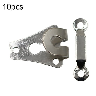 10Pcs Metal Rustproof Trouser Hook DIY Sewing Eye Closure Fasteners Pants Repairing Tools, Silver White