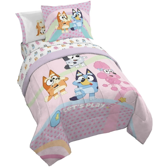 Juego de edredón Jay Franco Bluey para ropa de cama doble, 5 piezas