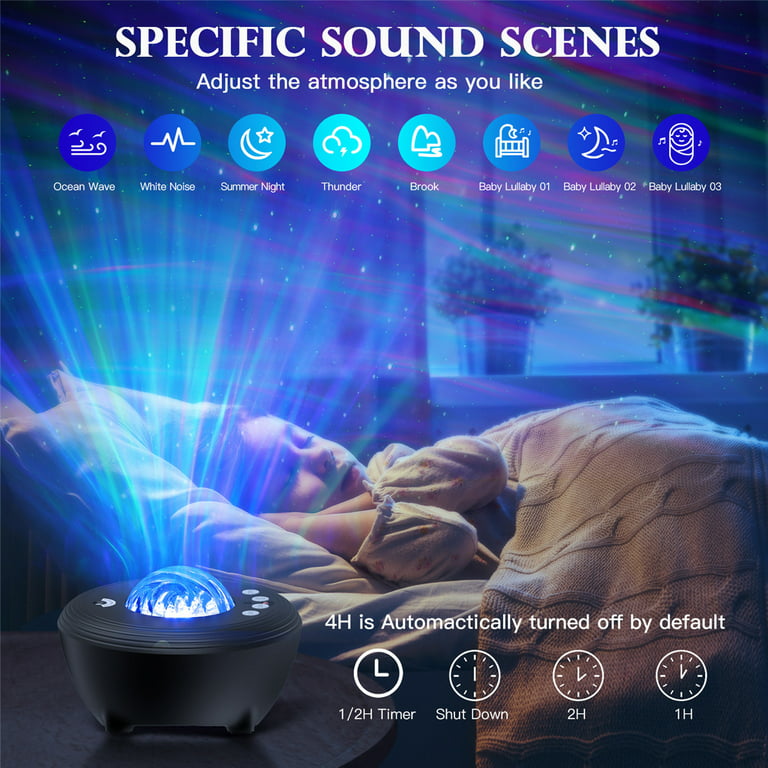 Star Projector - Northern Lights Star Projector for Room Decor Night Light  Aurora Galaxy Projector with Bluetooth Music Speaker, 8 White Noises Led  Party Sky Light Works with Alexa & Google Assistant 