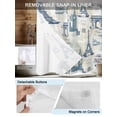 thumbnail image 5 of No Hook Shower Curtain with Snap-in Liner, Eiffel Tower Waterproof Fabric Bathroom Curtains, European Architectural Retro Hand-Painted Bath Curtains & Mesh Top Window Stall 48"x72", 5 of 9