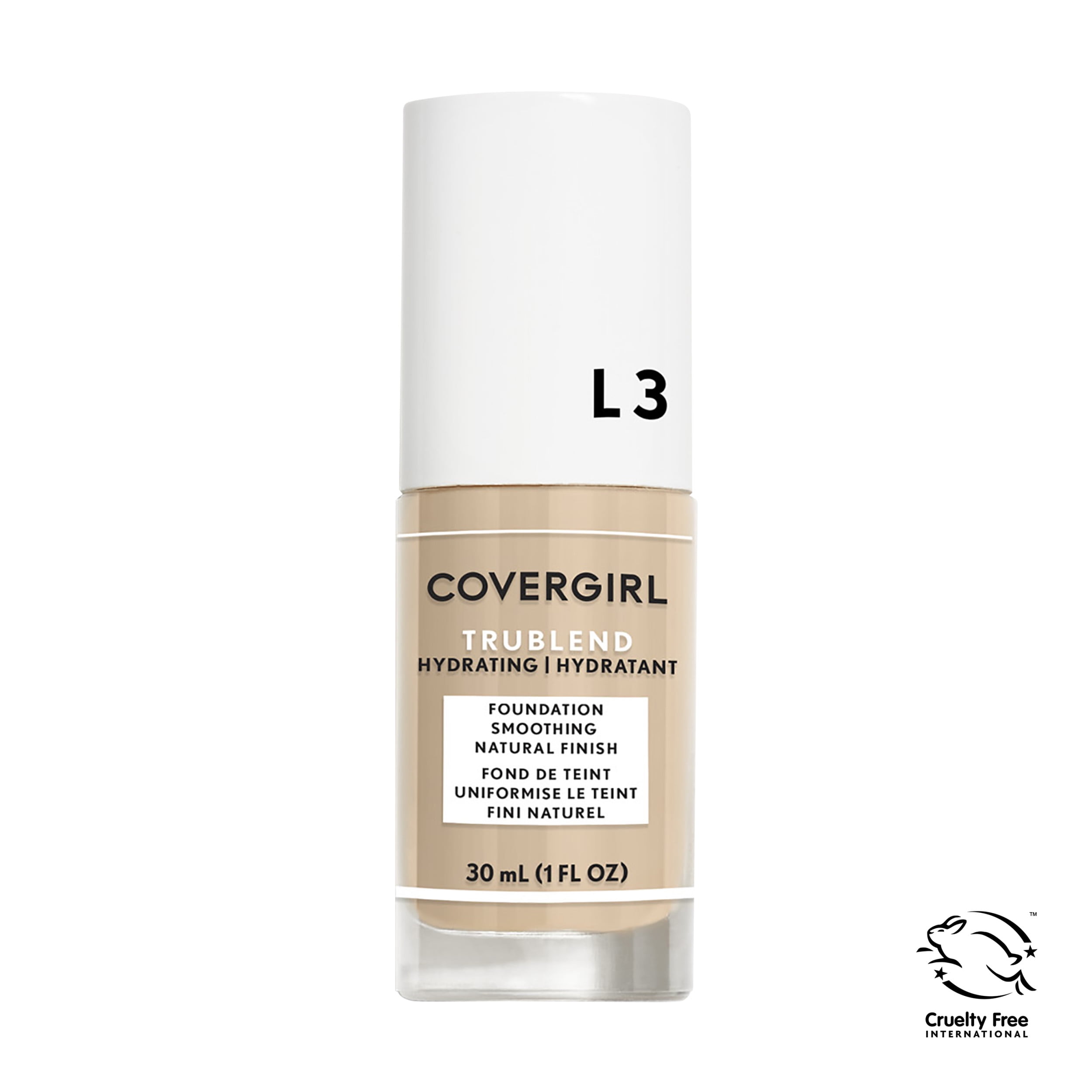 (2 pack) COVERGIRL TruBlend Oil-Free Liquid Foundation, L-3 Natural Ivory, 1 fl oz, Hydrating Foundation