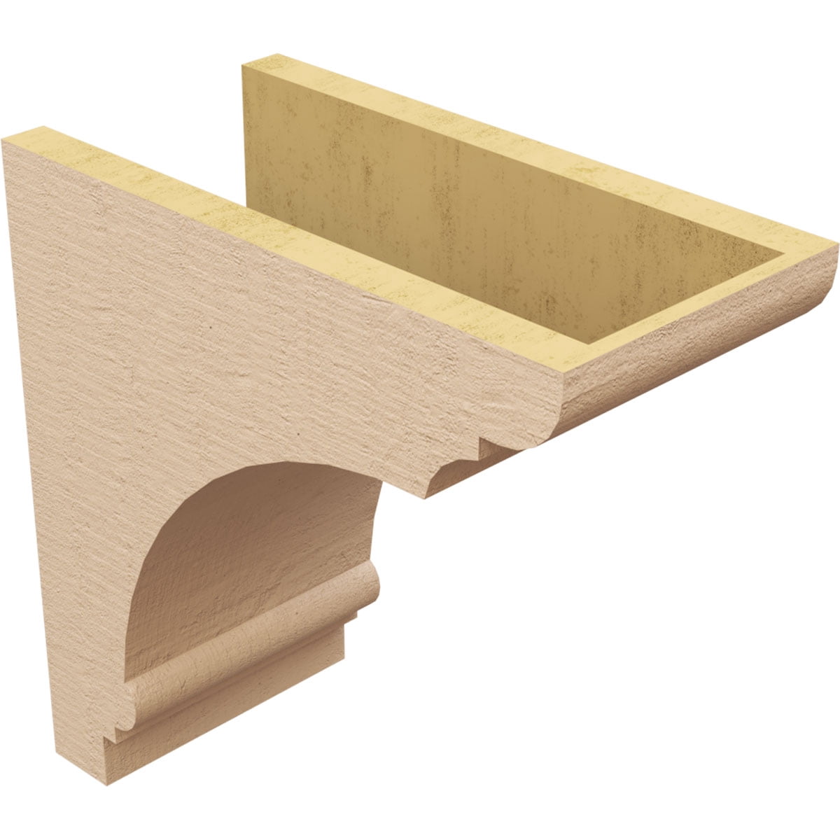 7"W x 14"D x 14"H Classic Hughes Rough Cedar Woodgrain TimberThane Corbel, Primed Tan
