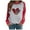 Grey, variant on Valentine Shirts for Women Love Heart Graphic Tops Casual Raglan Long Sleeve ing Shirt Pullover Blouse Loose Fit Tees