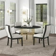 thumbnail image 5 of Furniture of America Meza 5-Piece Metal Dining Table Set in Gold and White, 5 of 7
