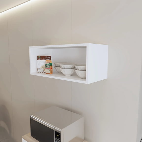 12 - inch High White Wall Cabinet for Kitchen Stores Jars and Saves Countertop