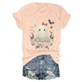 thumbnail image 6 of enyan Cute Ghost Pumpkin Graphic Shirt Fall Tshirt Graphic Tees casual Short Sleeve Tops Cute Halloween Shirts for Women Light Yellow,XL, 6 of 6