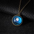 thumbnail image 4 of Collar para mujer, joyería para mujer, collar con colgante del sistema solar, collar de clavícula con cúpula de cristal de doble cara de galaxia., 4 of 4