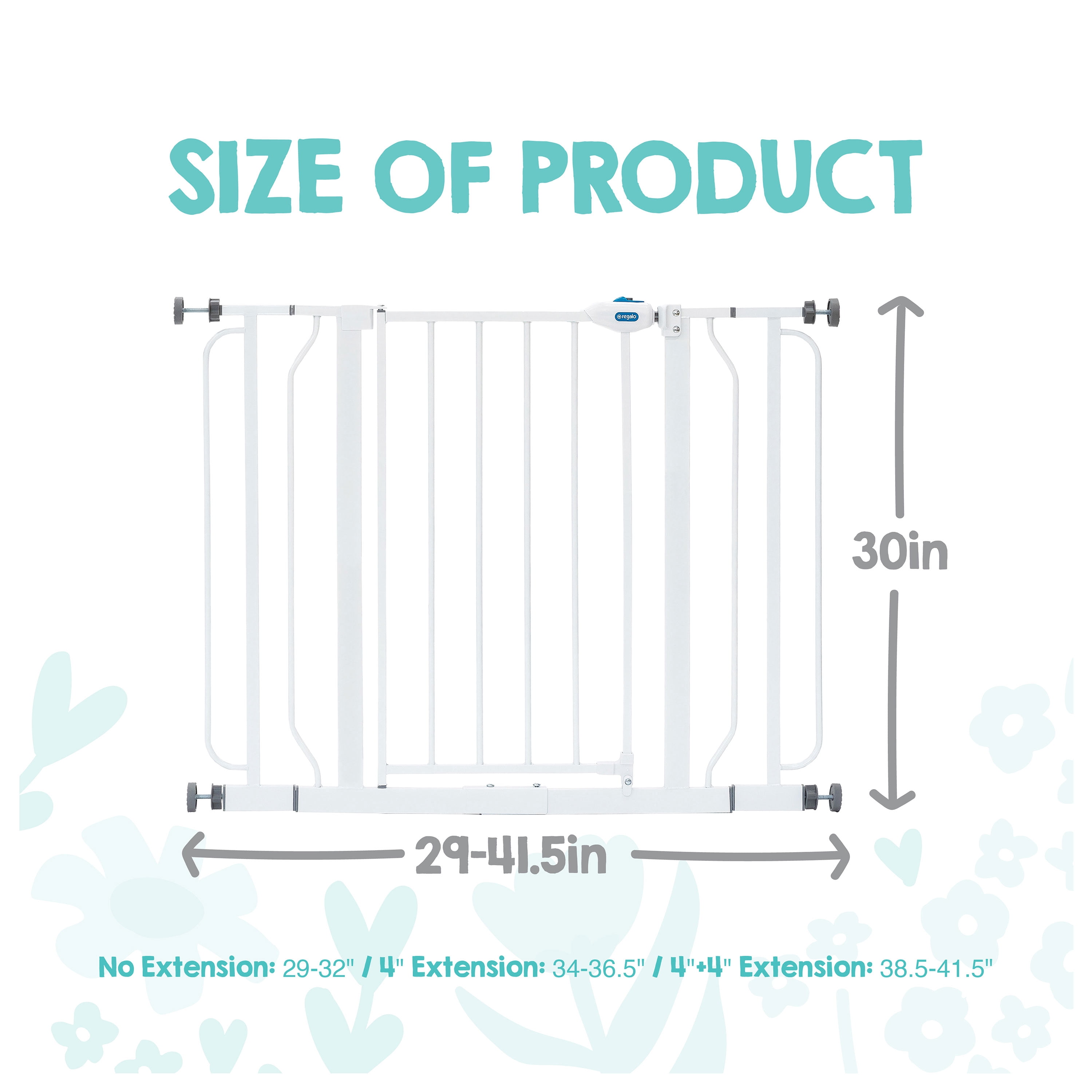 Regalo Wall Safe Extra Wide Walk Through Baby Safety Gate, White , Age Group 6 to 24 Months