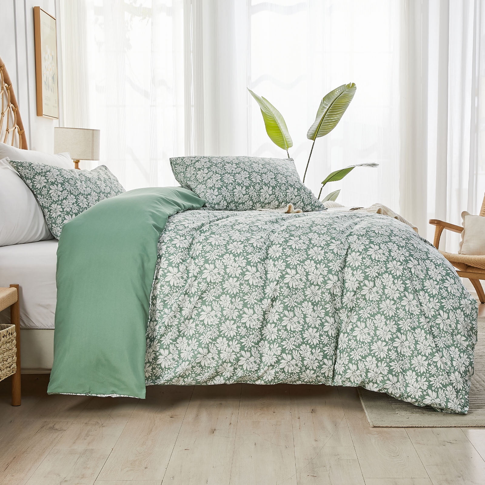 Gogreen Twin Duvet Cover Set, Soft & Breathable Microfiber 3 Pieces Twin Bedding Sets, Pattern Twin Comfy Duvet Cover Set, with Zipper Closure (Twin)
