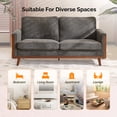 thumbnail image 6 of Ktaxon Corduroy Loveseat Sturdy Build, 2 Seater Sofa Solid Wood Frame, Living Room Couch Deep Seat for Small Space Apartment Home Dark Gray, 6 of 8