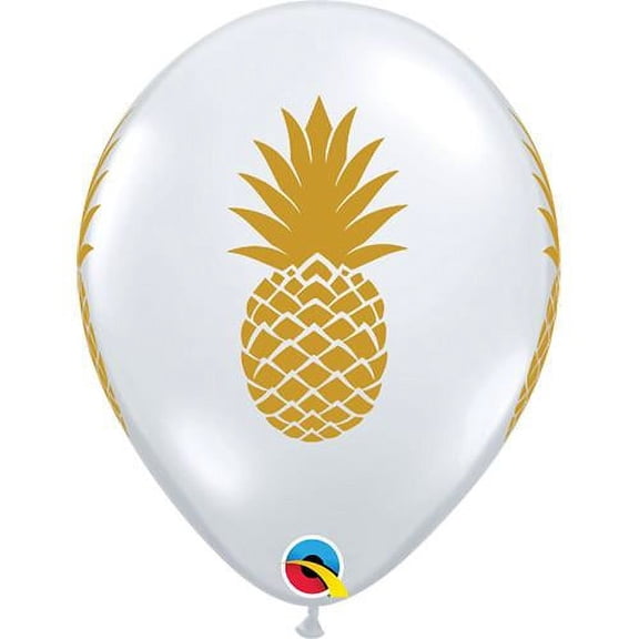 LOONBALLOON Food Balloons, 11″ PINEAPPLE - DIAMOND CLEAR