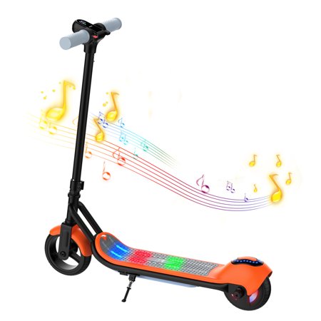 AOVOPRO T65 Orange Electric Scooter for Kids 6+, 3 Speed up to 9 MPH with LED Display