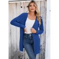 thumbnail image 3 of SHOWMALL Women Lightweight Cardigan Long Sleeve Button Down V Neck Casual Lightweight Knit Sweater Open Front Cardigan, US Size 2XL, Klein Blue, 3 of 8