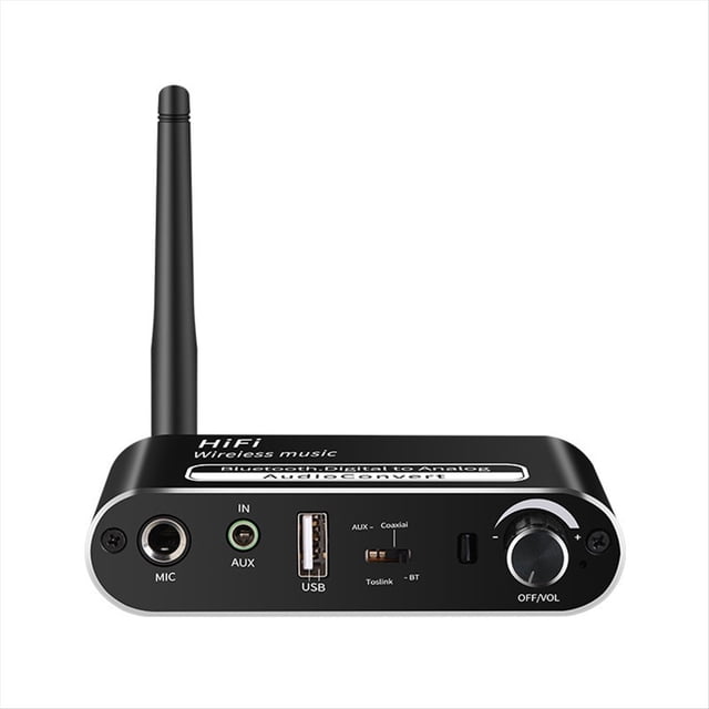 Receptor Bluetooth 5.1, Convertidor de Audio Digital A Analógico, Adaptador Inalámbrico de Fibra Óptica Coaxial, Micrófono USB Sin Pérdidas.